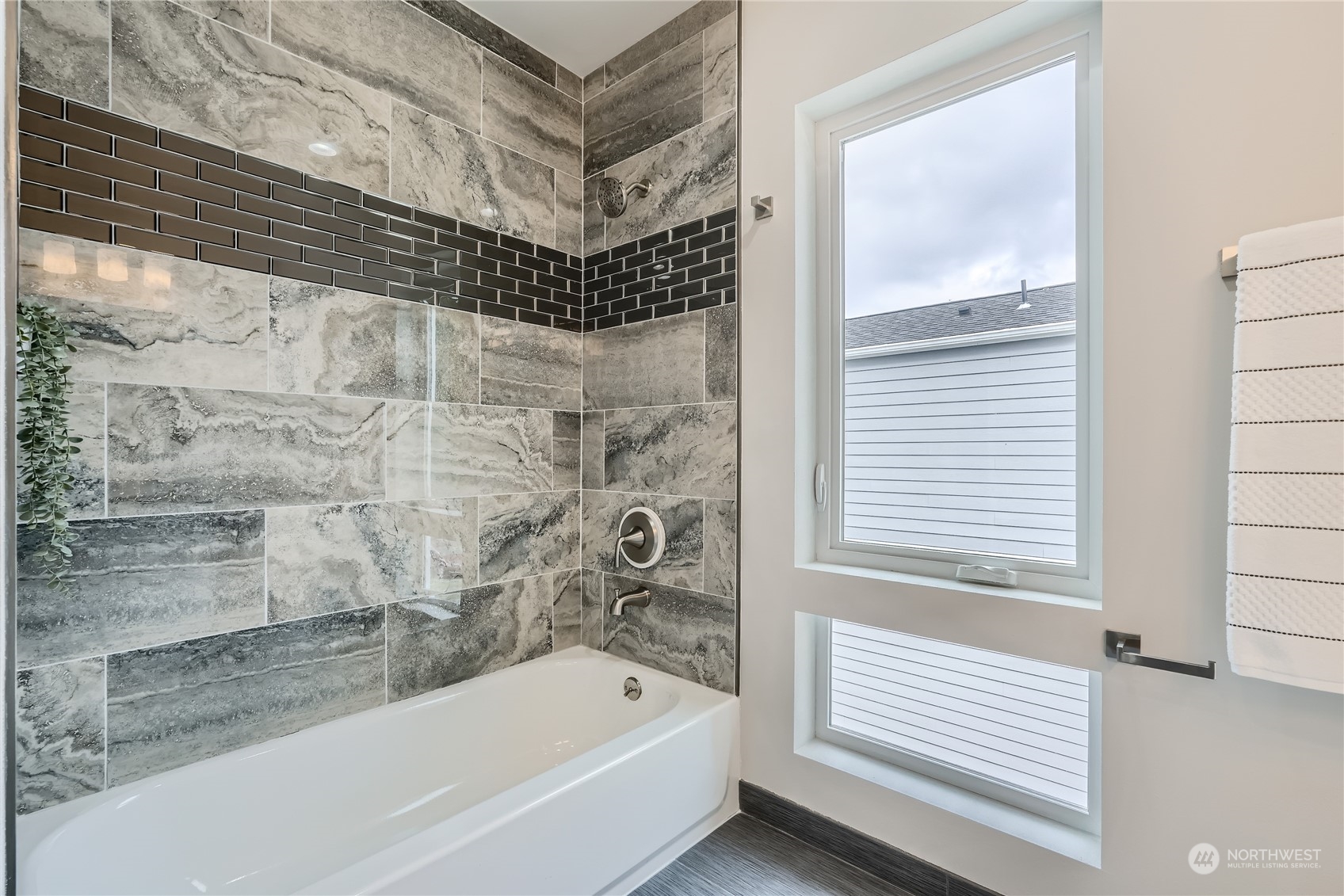 Staged photos of 18329 - upper level primary ensuite bath.