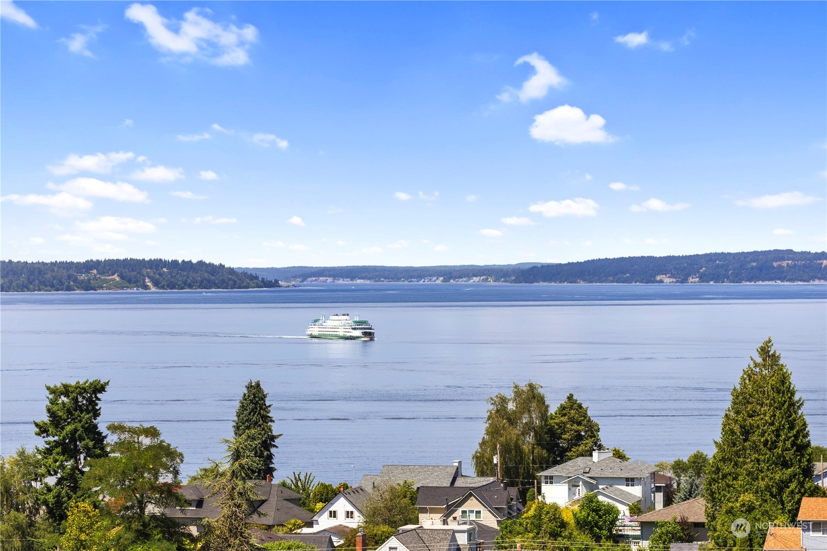 Views of Puget Sound and the Olympic Mountains.