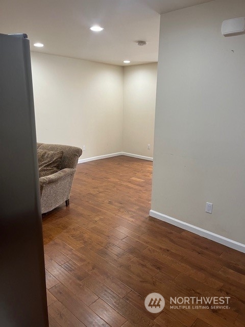 View from the kitchen to the main living area.