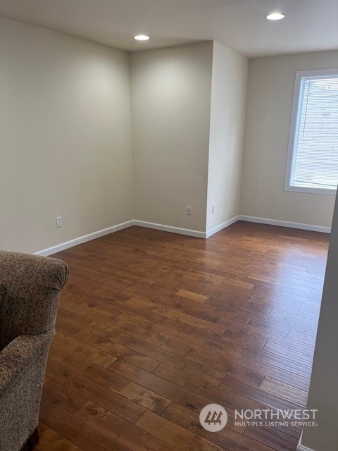 The dining area is right next to the living room.