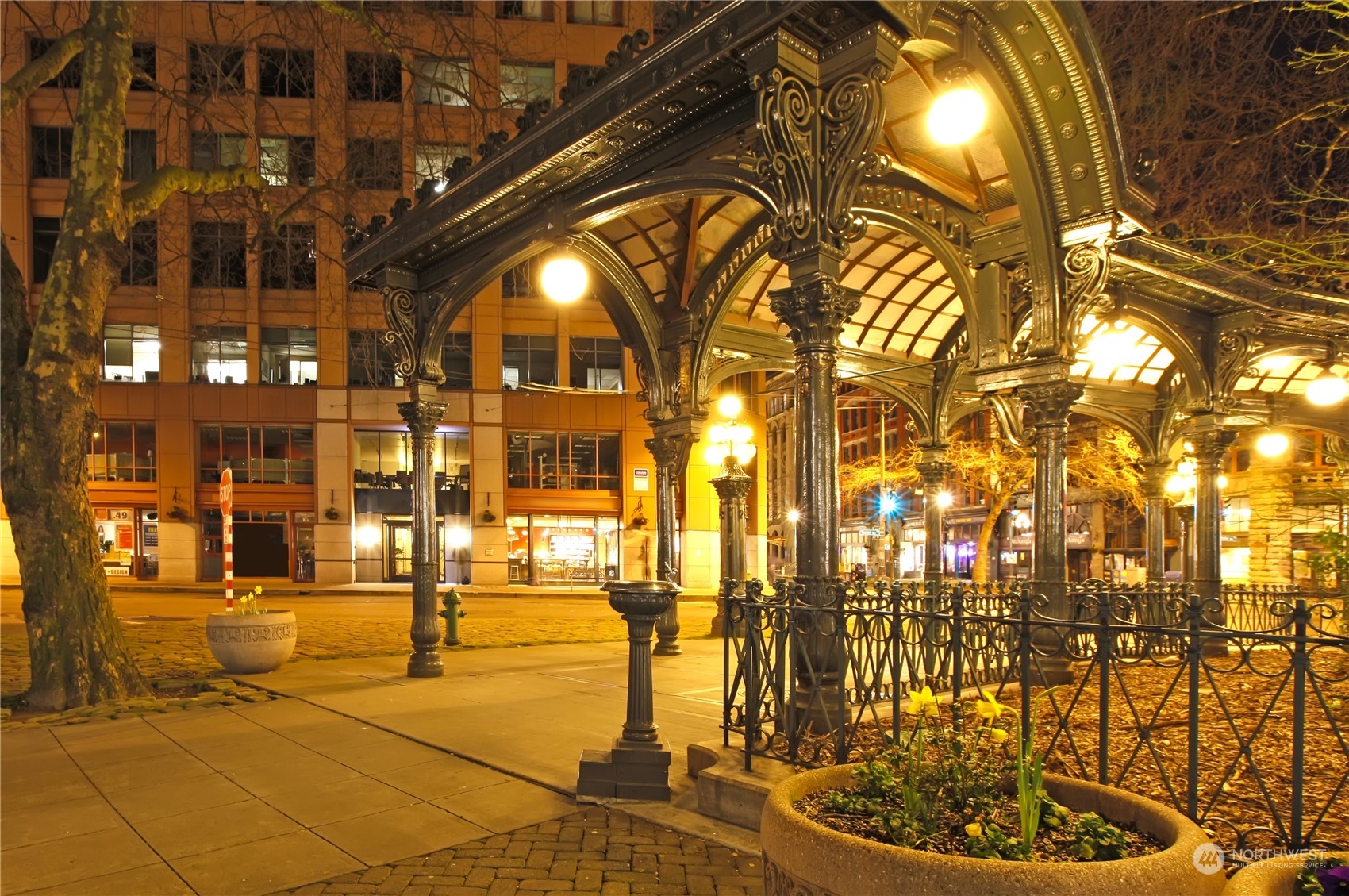 Pioneer Square and Sports stadiums- not all that far.