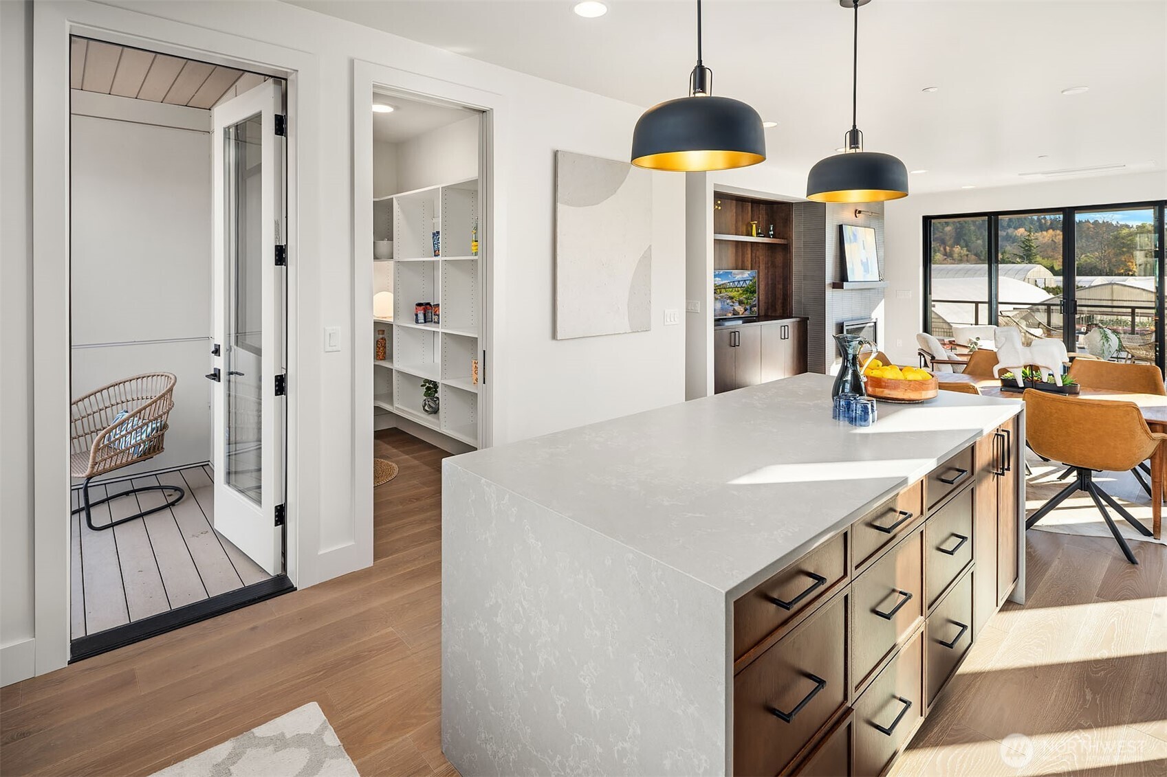 Kitchen, 2nd deck, pantry on main floor