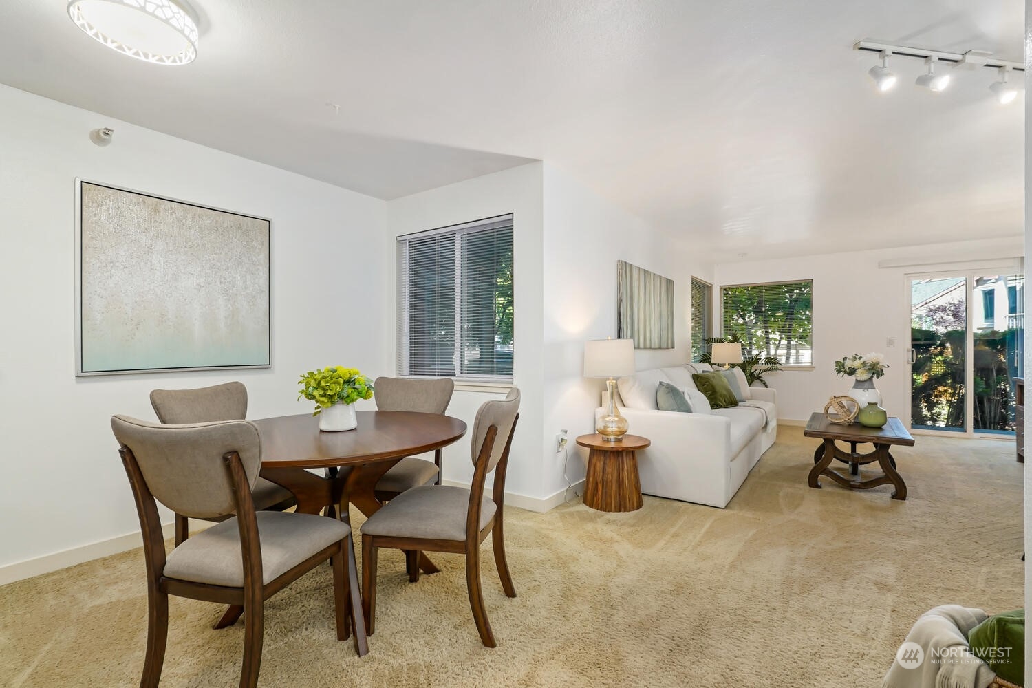 Open Floor plan flows into Living Room