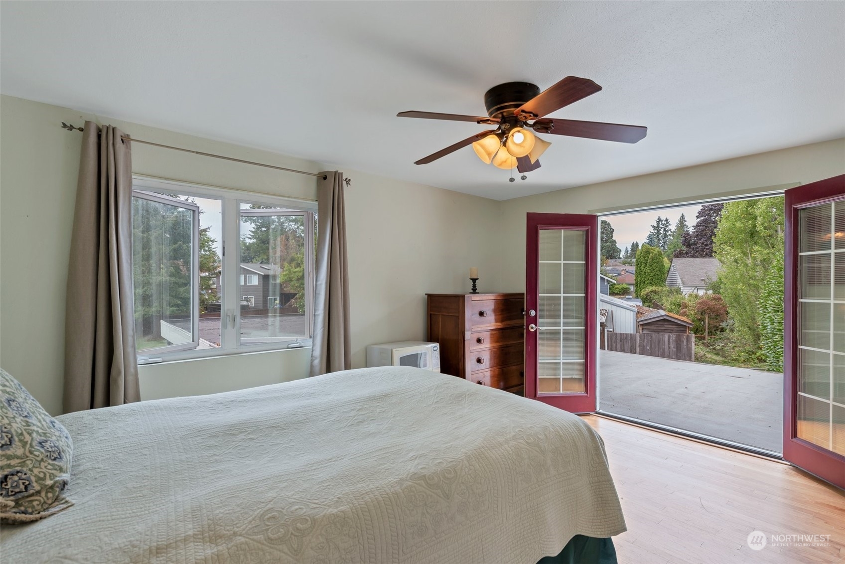 Large Primary Suite with French Doors to Deck