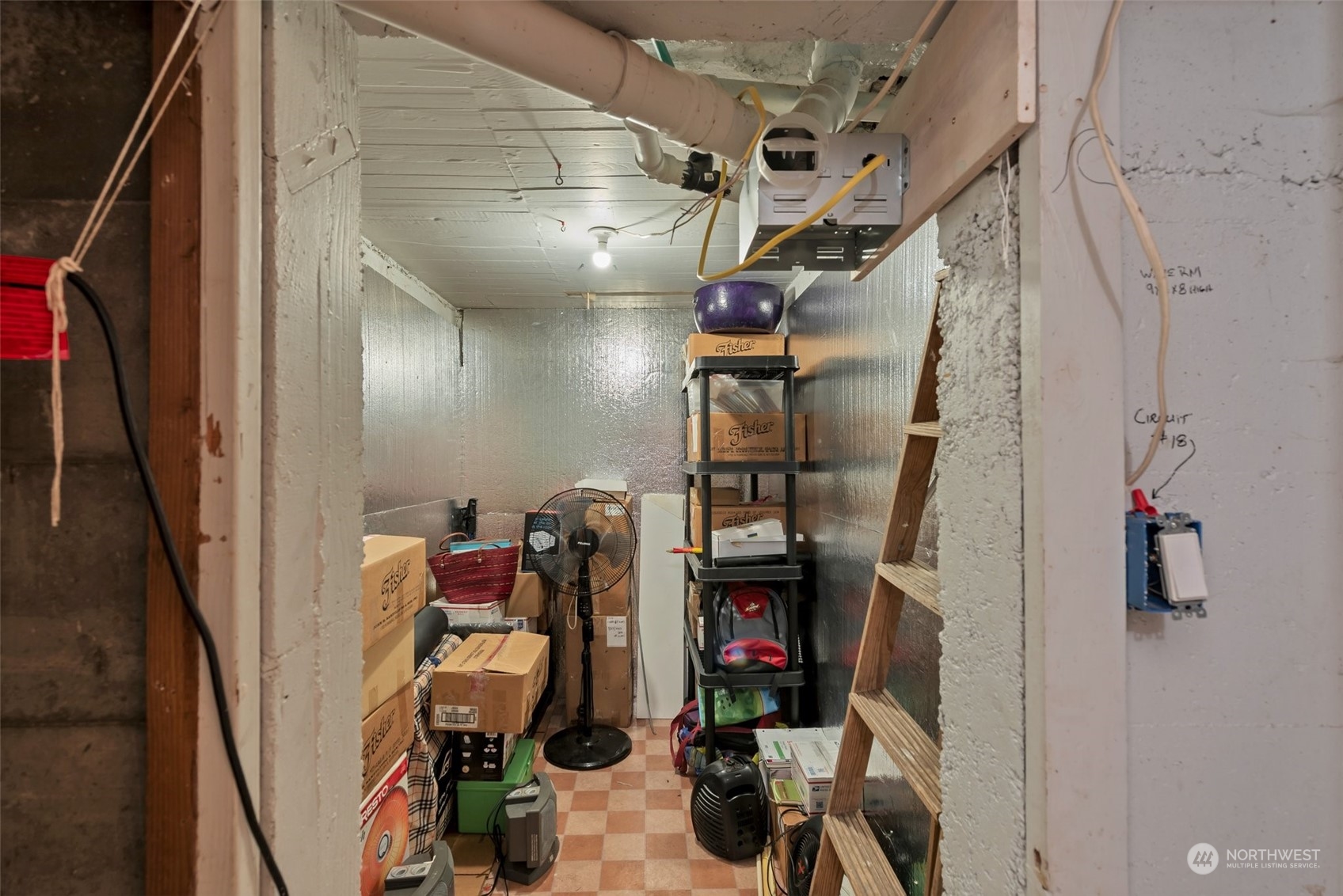 Lower level storage room