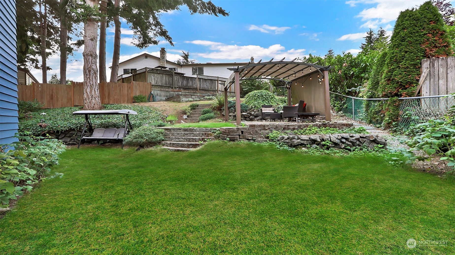 Backyard as seen from side gate