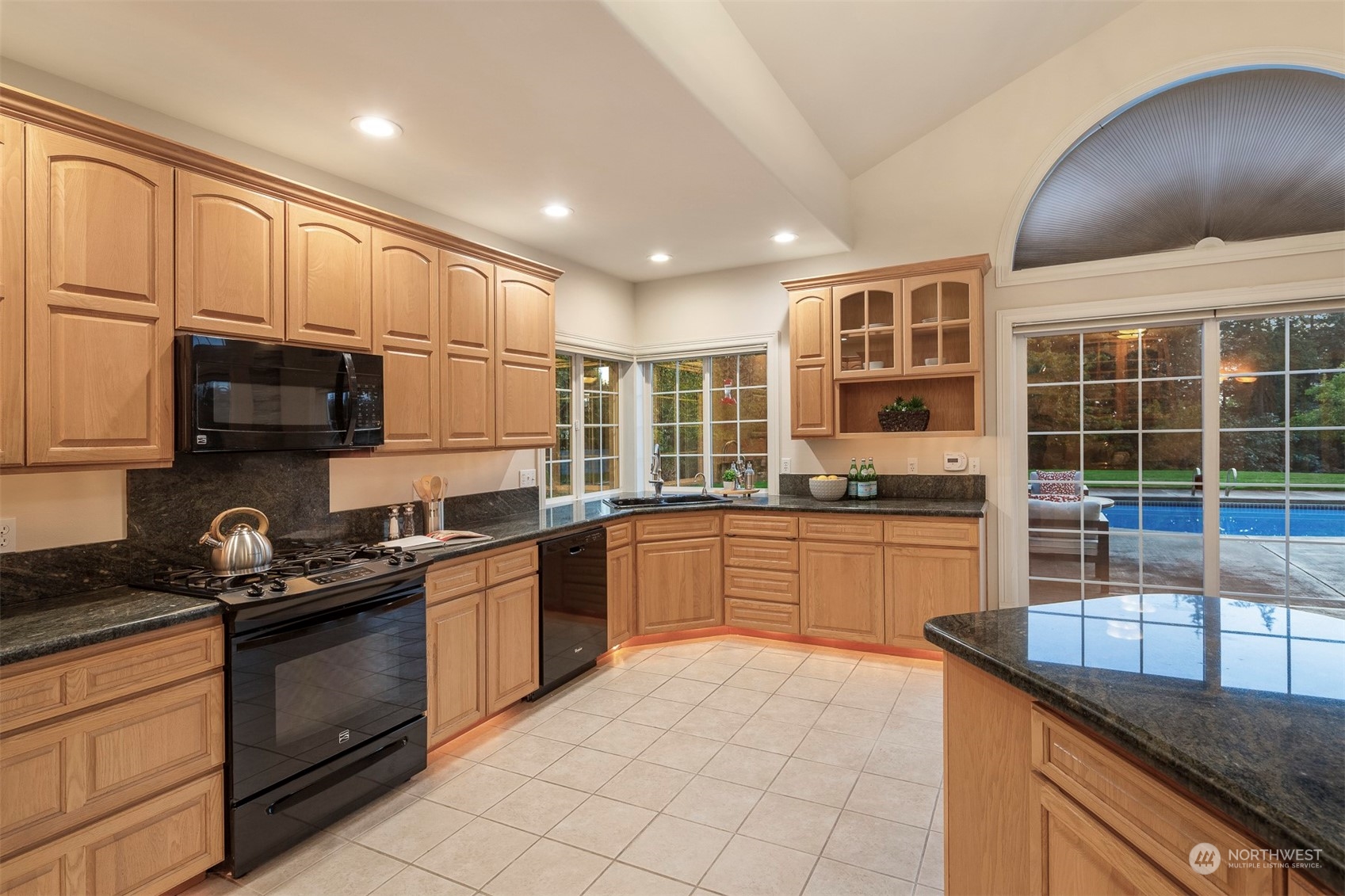 Spacious kitchen with ample cabinet space