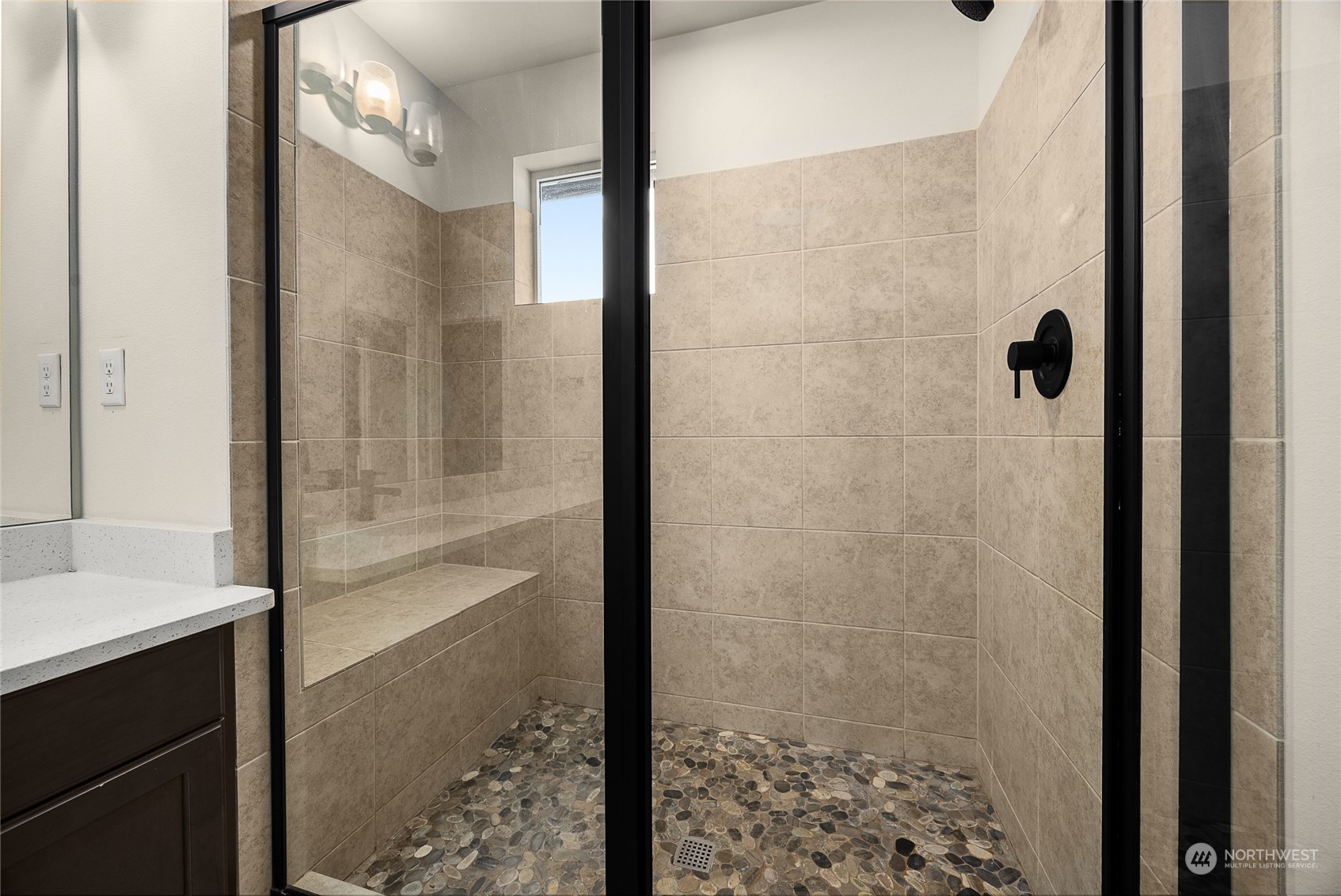 Stylish Walk in Tiled Shower