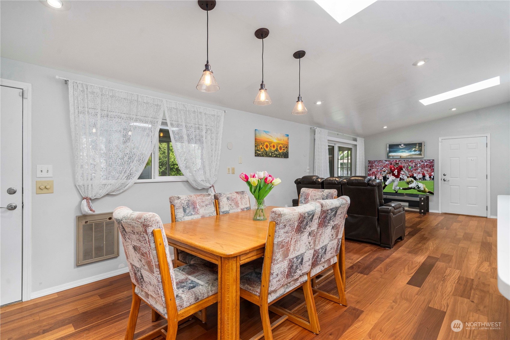 Dinning room opens to family room space