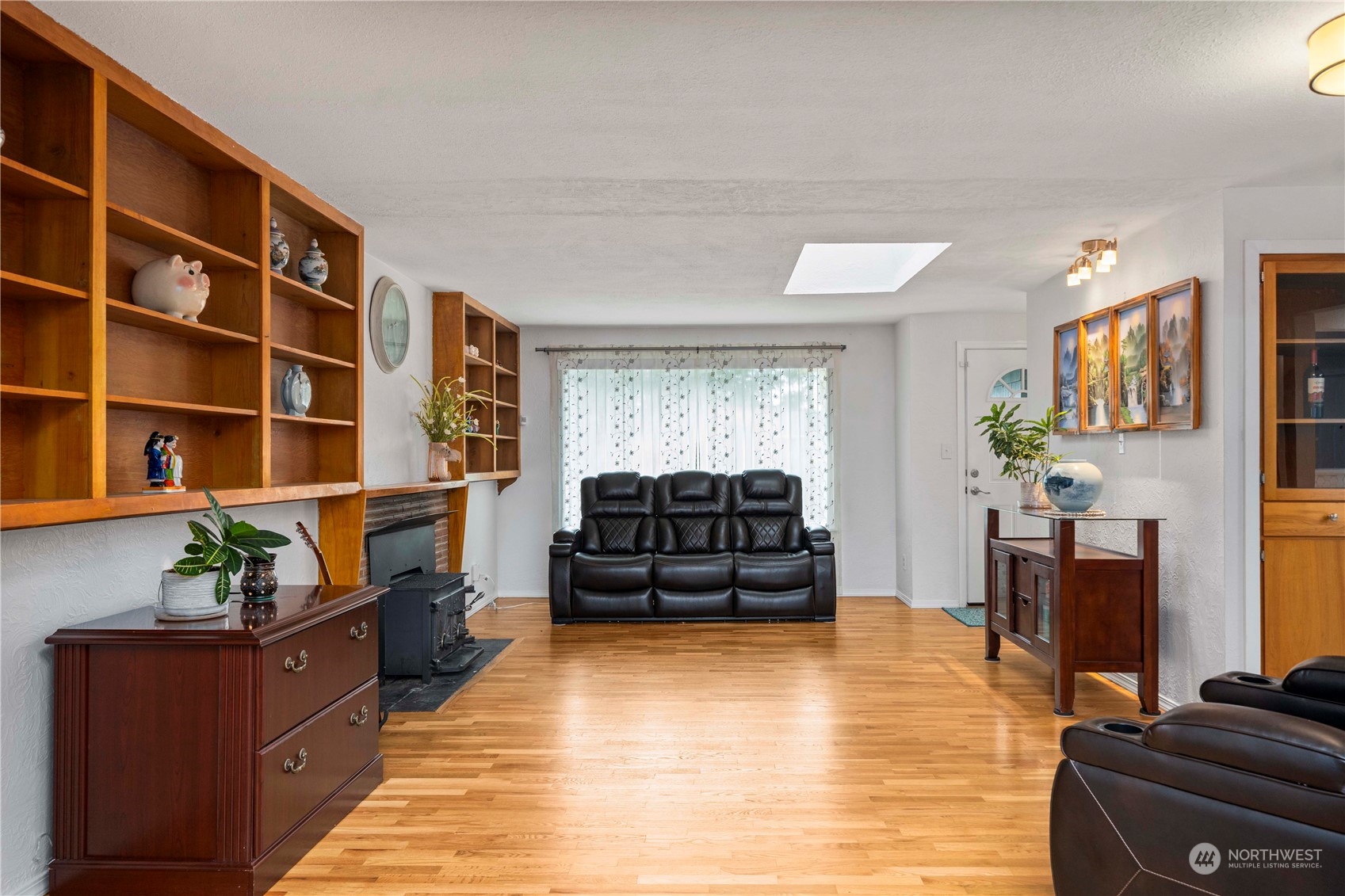 Big windows and skylights bring in lots of natural light