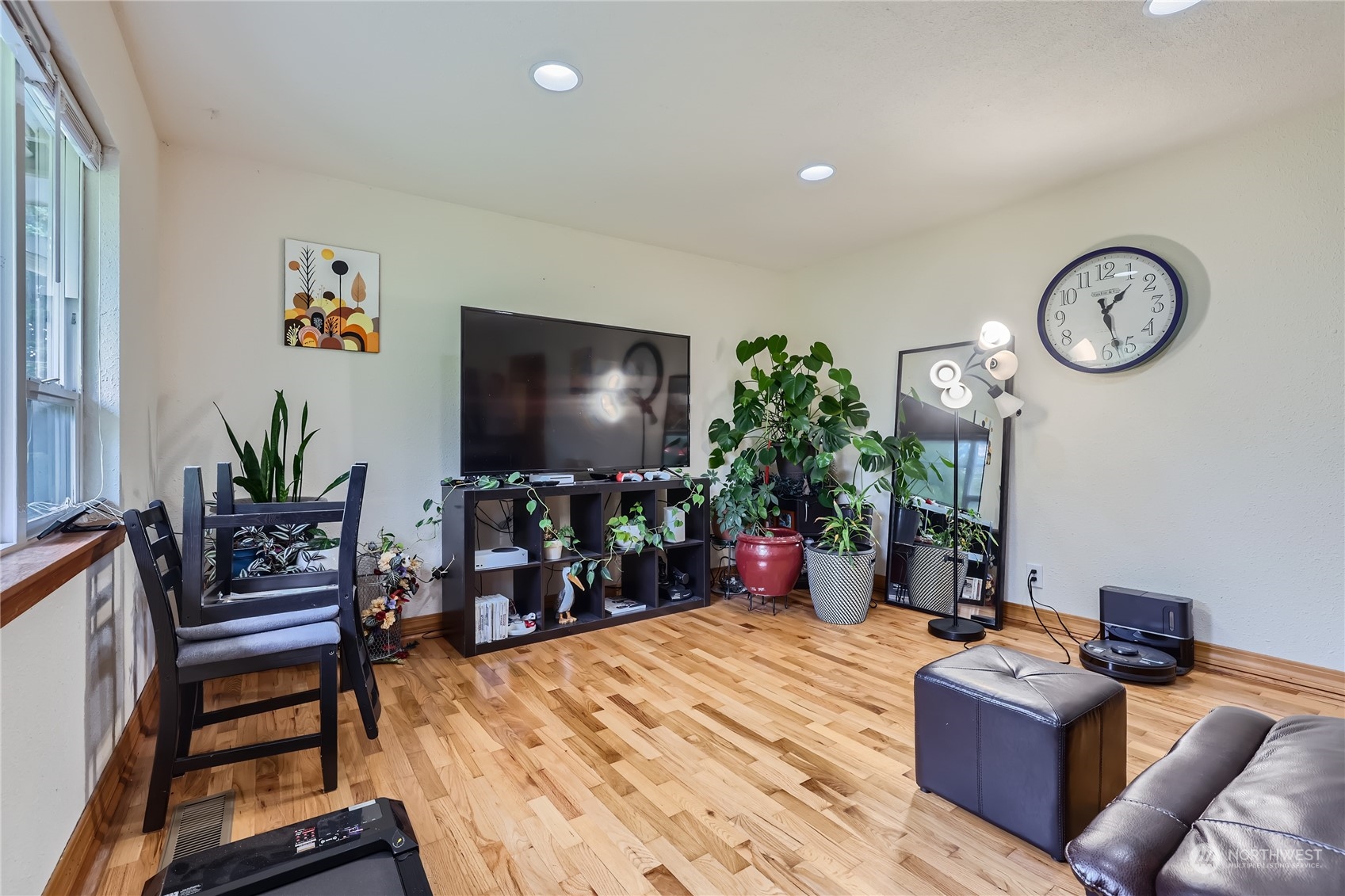 Living room with hardwood floors throughout