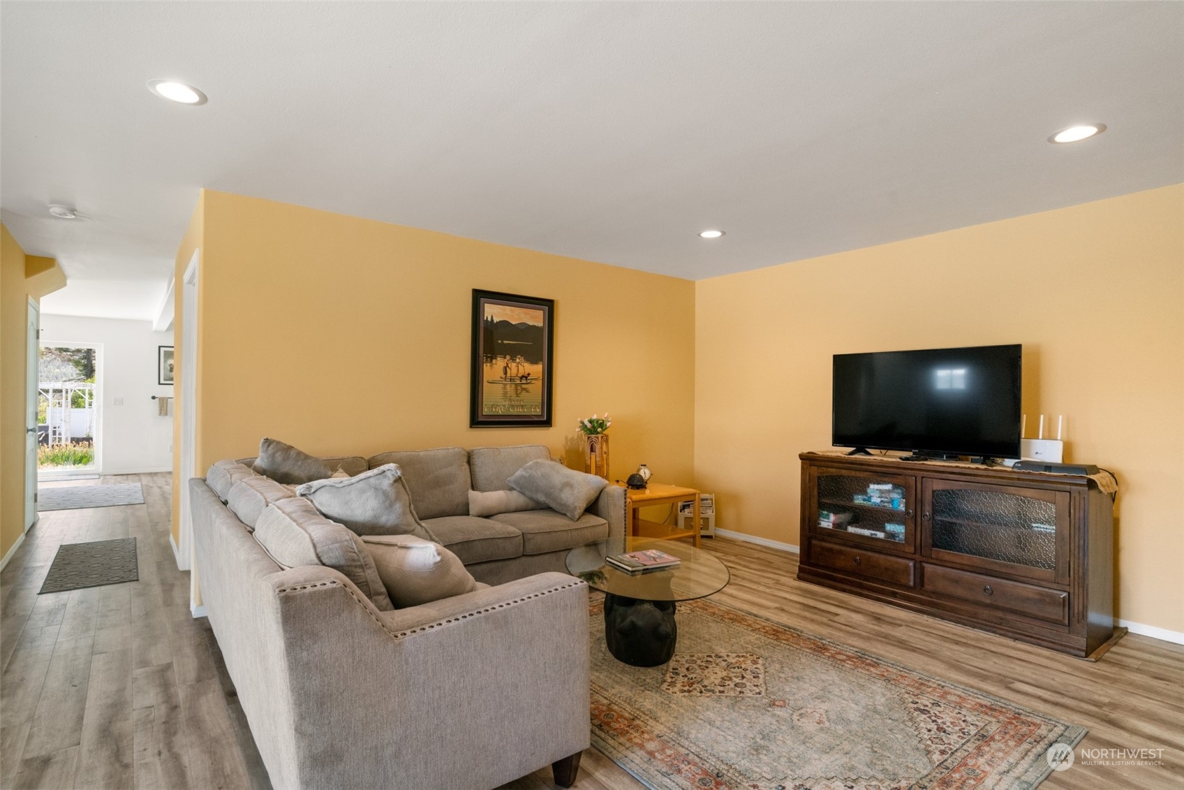 Living room toward dining area