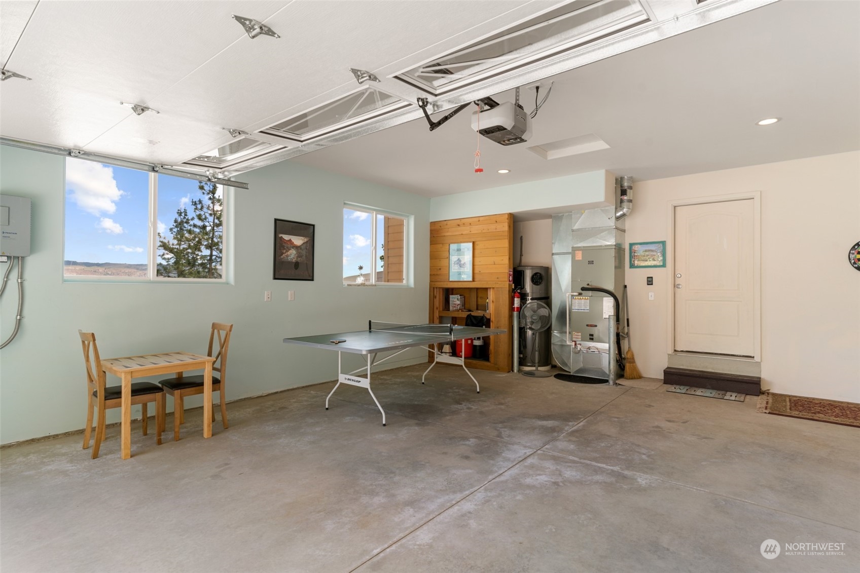 Garage and game room with lake views