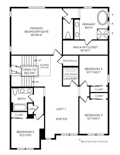 Floor plan layout used for illustrative purposes only. All designs, orientations, measurements, features, and available options will vary.