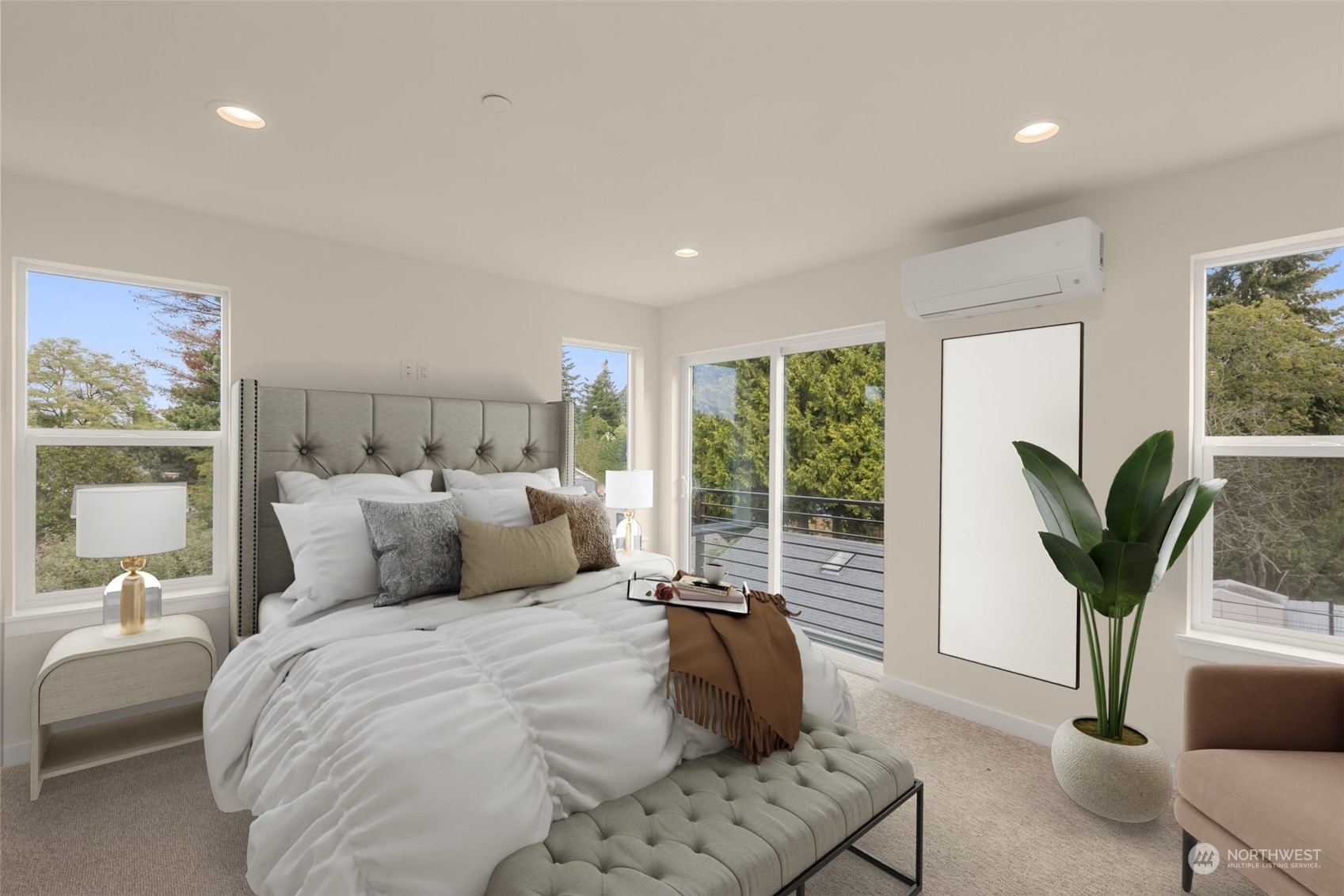 Bright and spacious, this room features expansive windows that let in natural light, with direct access to a charming private balcony—perfect for morning coffee or relaxing evenings.