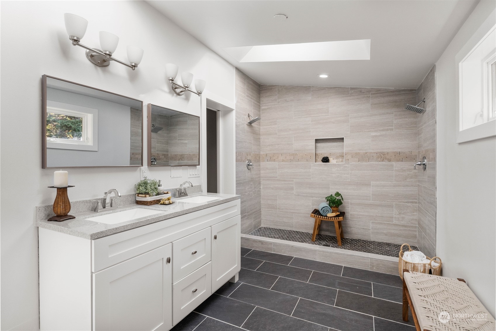 Primary Bath features double walk-in shower