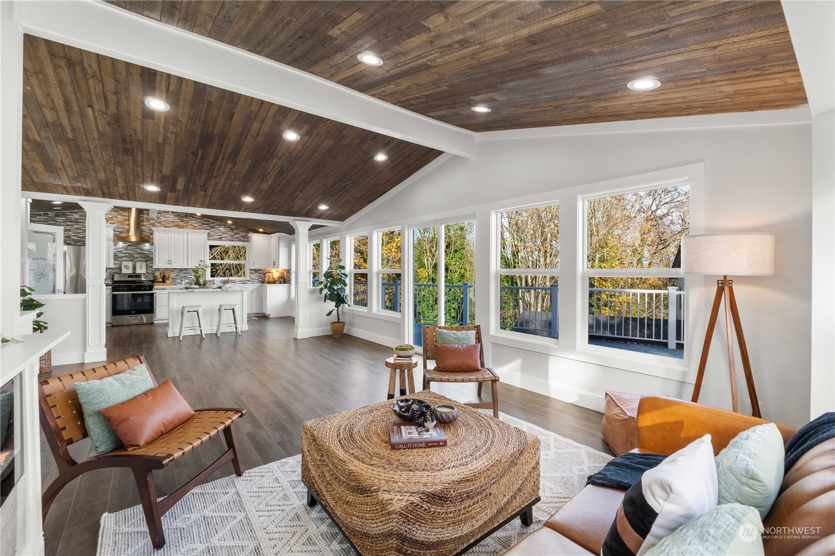 Living area opens to the large outdoor decks