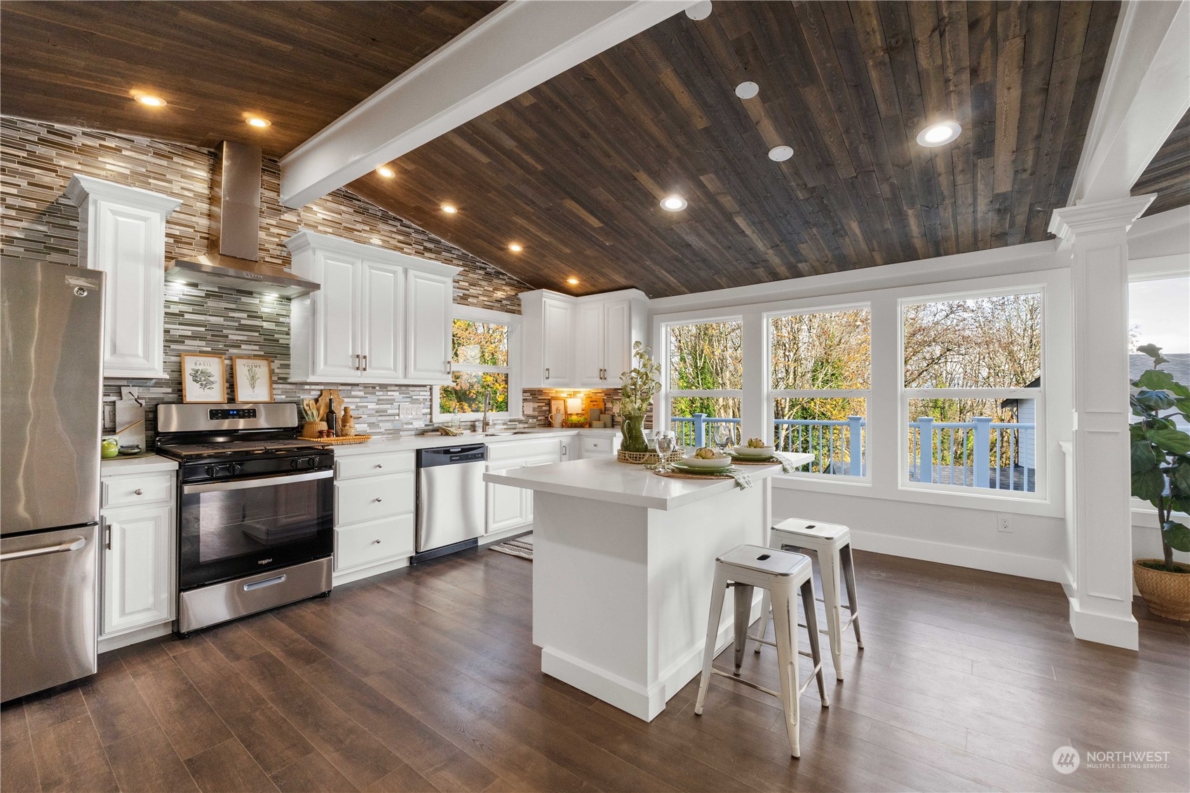 2nd floor Kitchen new appliances, marble finishes and beautiful tile accents