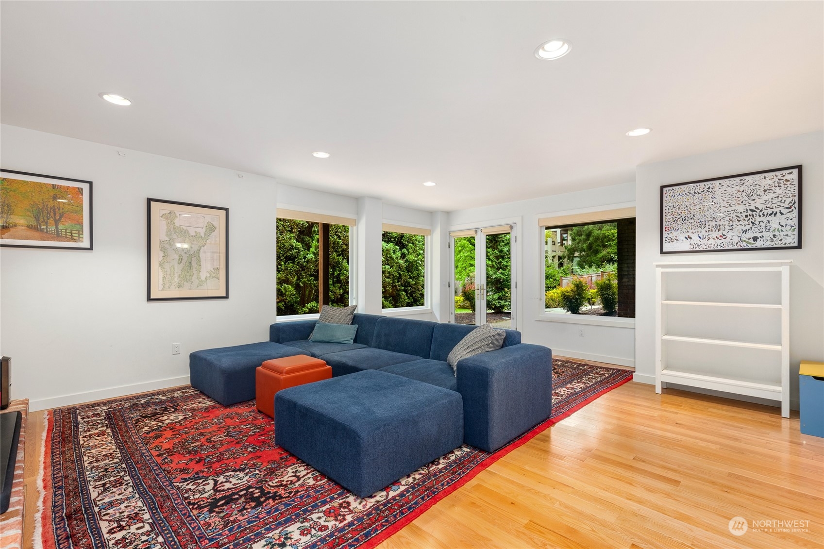 Recreational room in bright lower garden level.