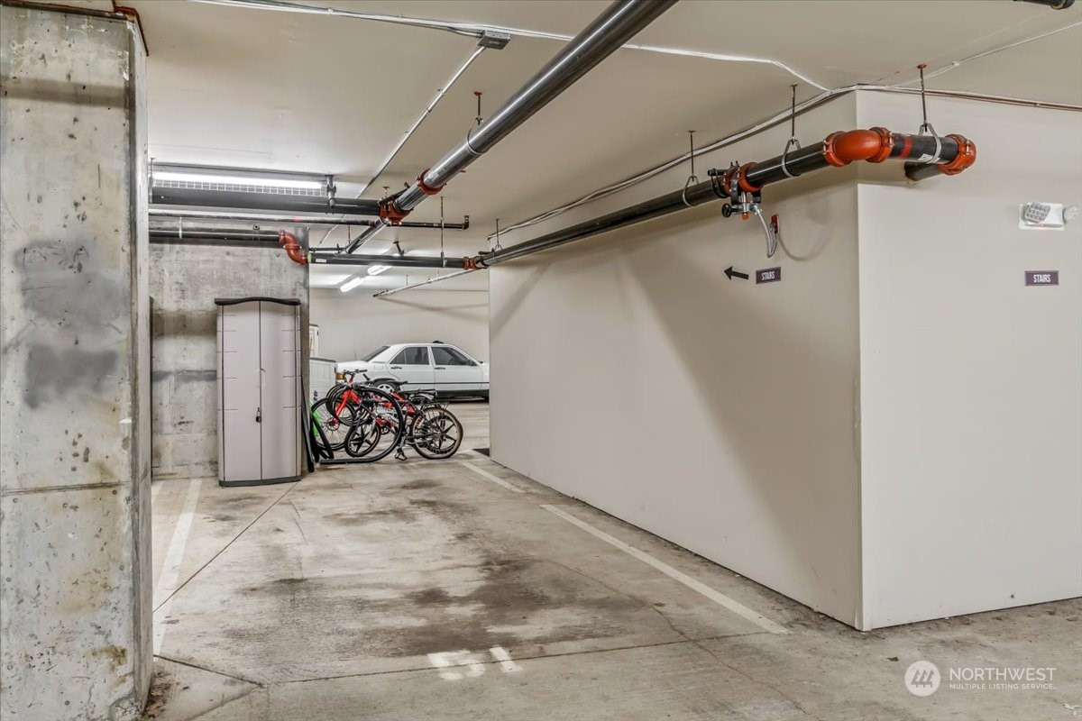 Here is your garage space! Lots of room for an additional storage locker :)