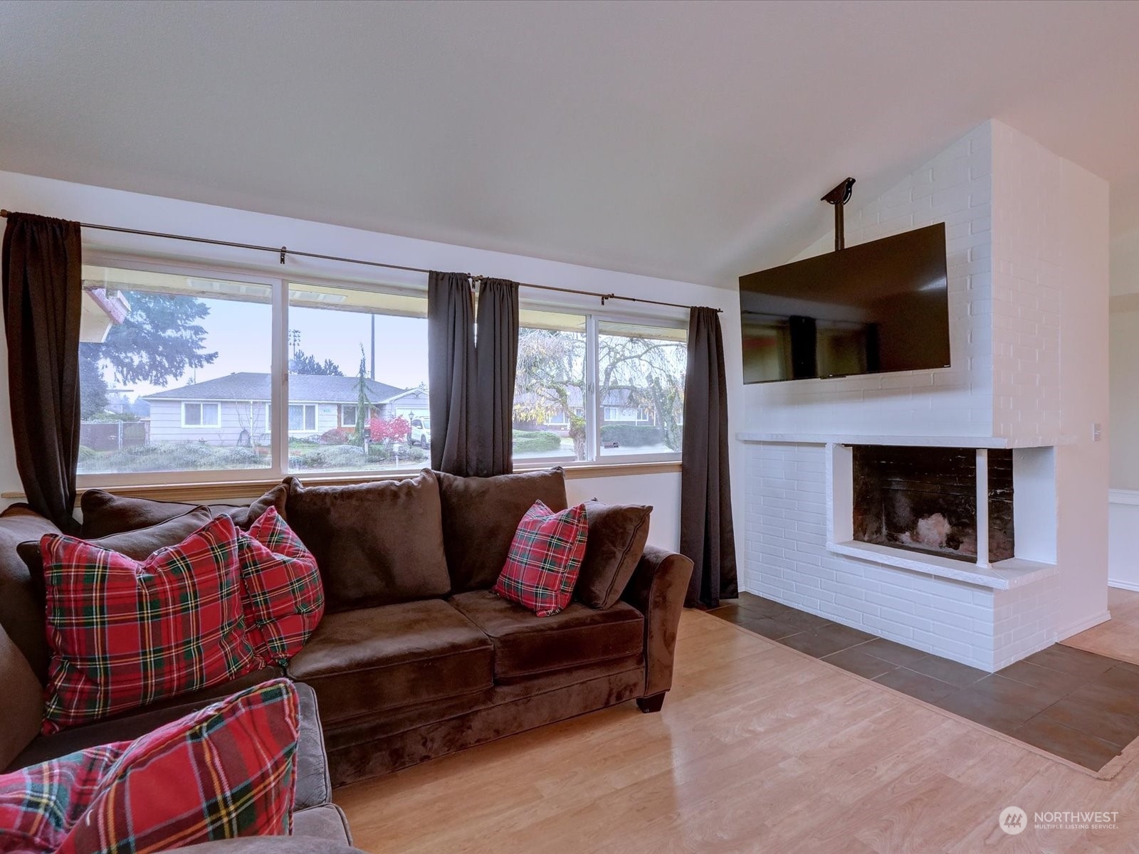 Living Room on main level with fireplace.