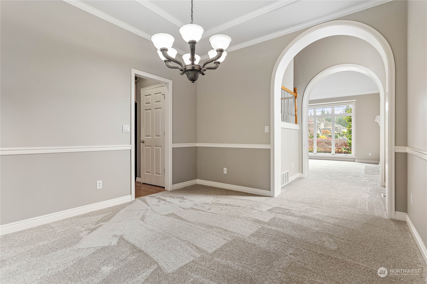 dining room with view toward living room