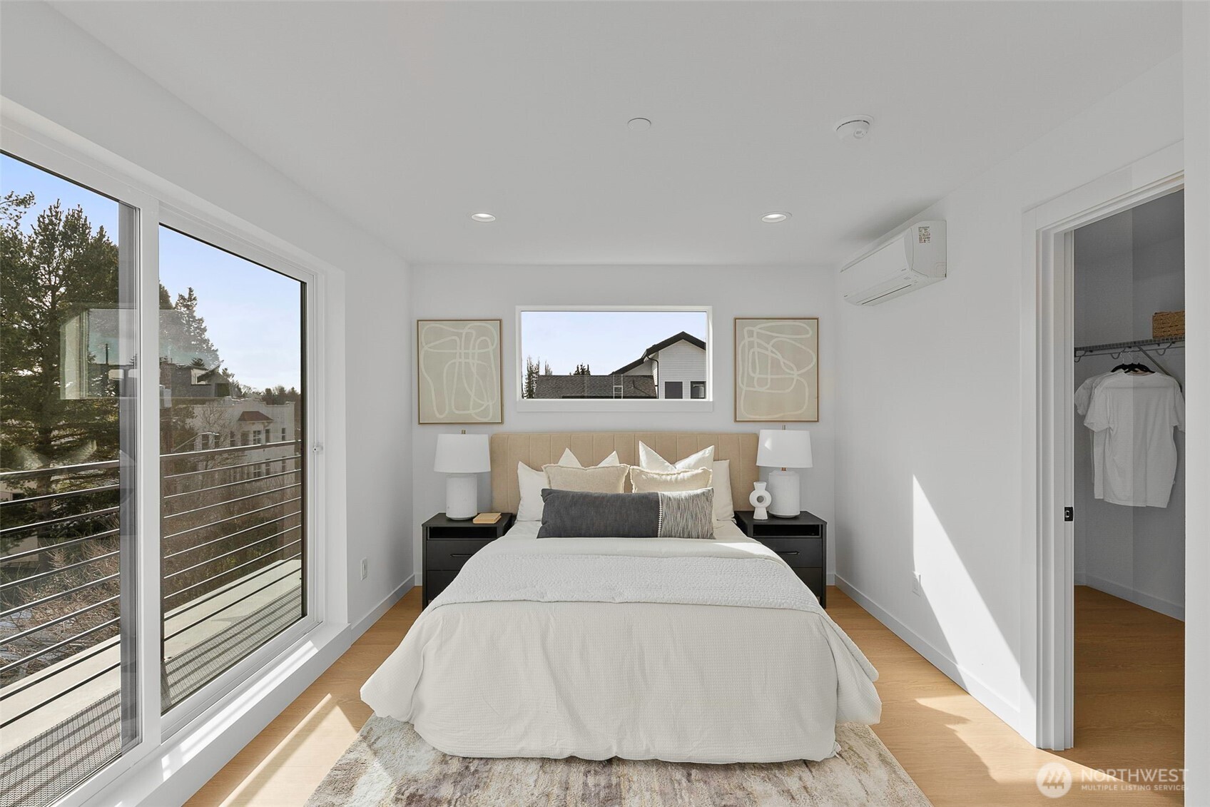 All the space you need to stretch, relax, and recharge—plus a walk-in closet steps away—bonus points for that dreamy natural light.
