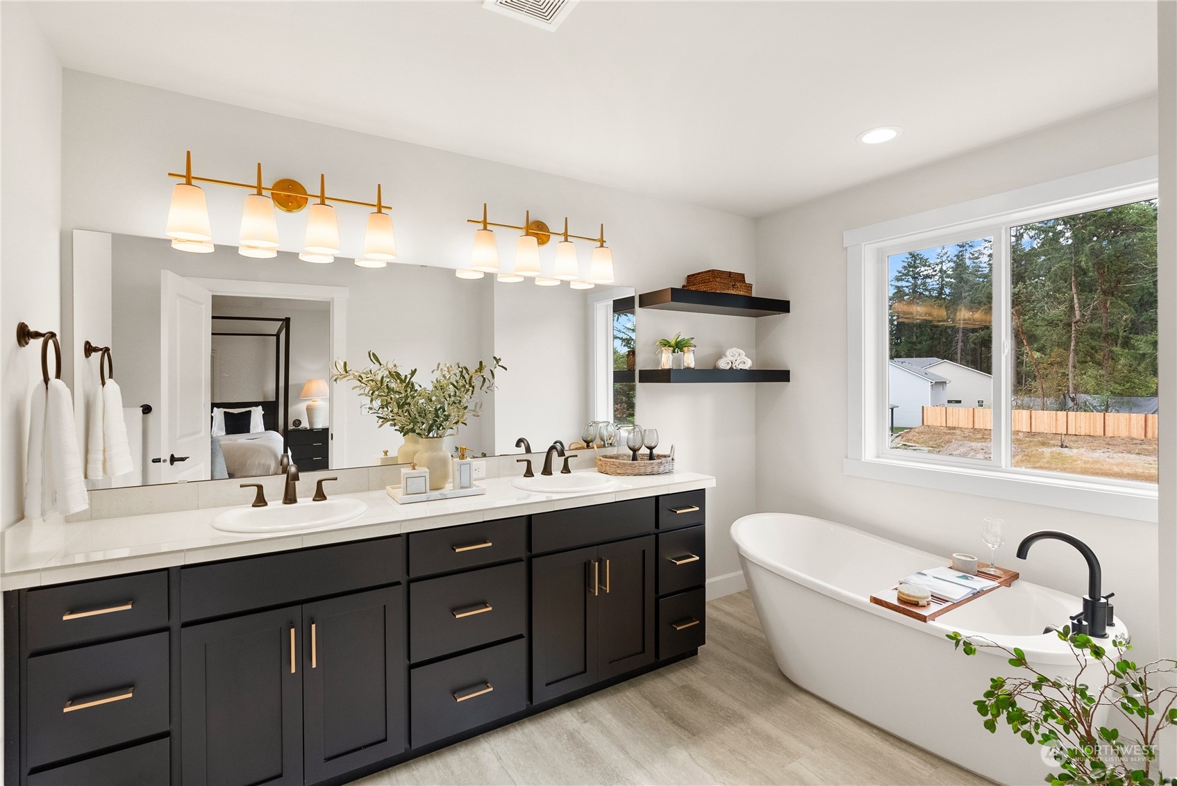 Primary Bathroom With Walk-in Shower & Free Standing Bathtub