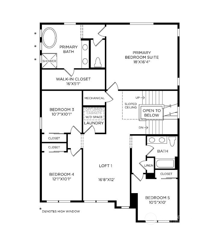 Floor plan layout used for illustrative purposes only. All designs, orientations, measurements, features, and available options will vary.