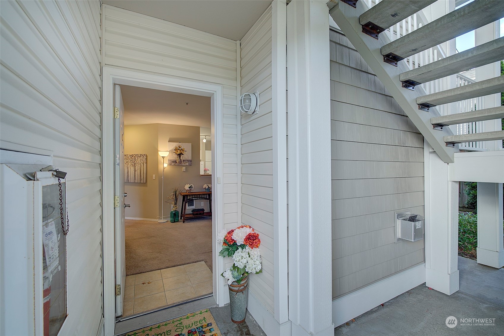 Entry door with no stairs to access in the main living area