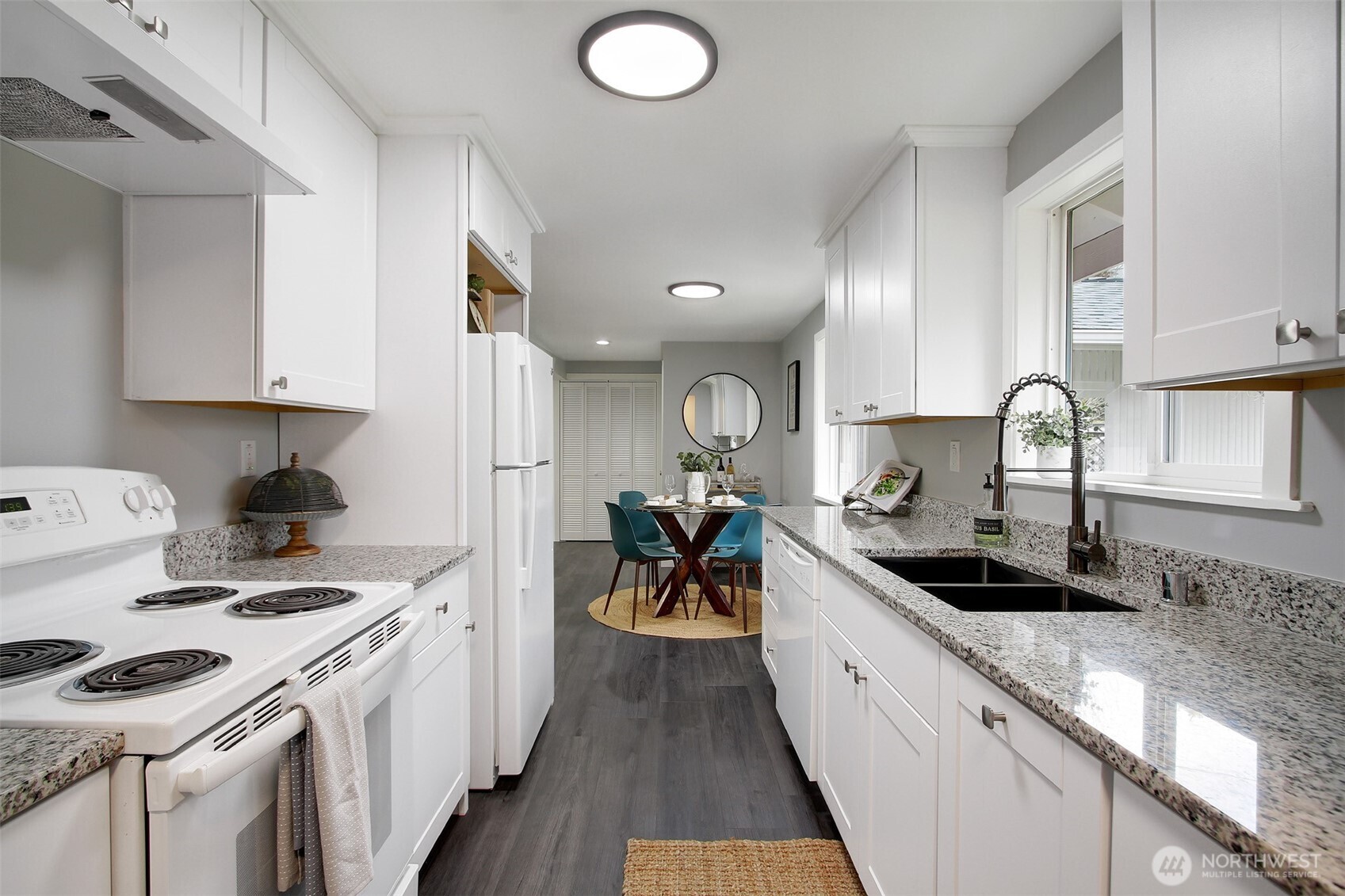 Updated kitchen with new appliances.