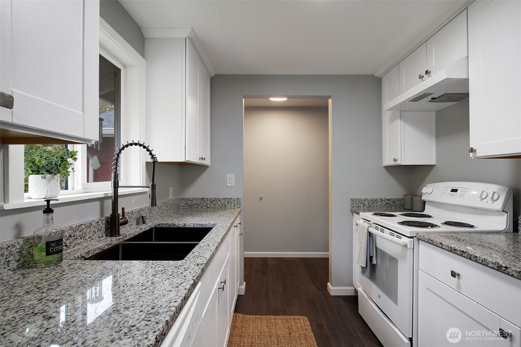 Updated kitchen with new appliances.