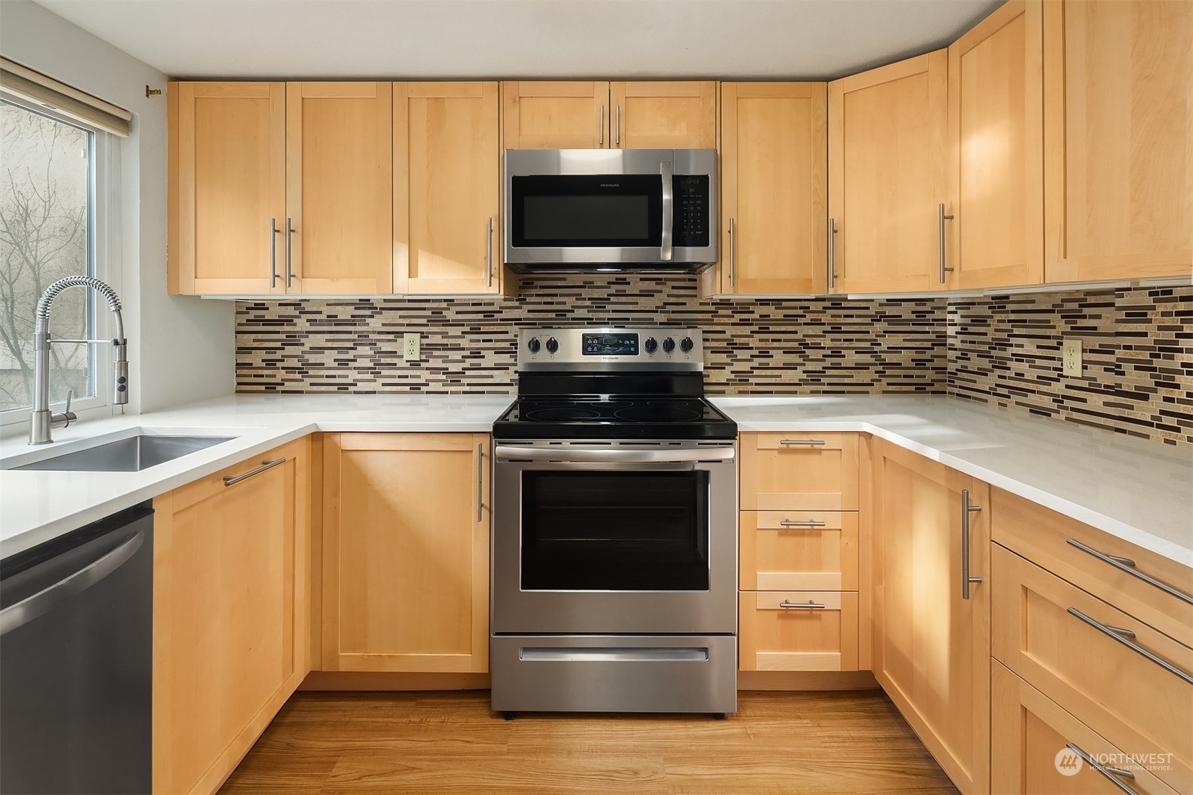 Ample storage in the kitchen.