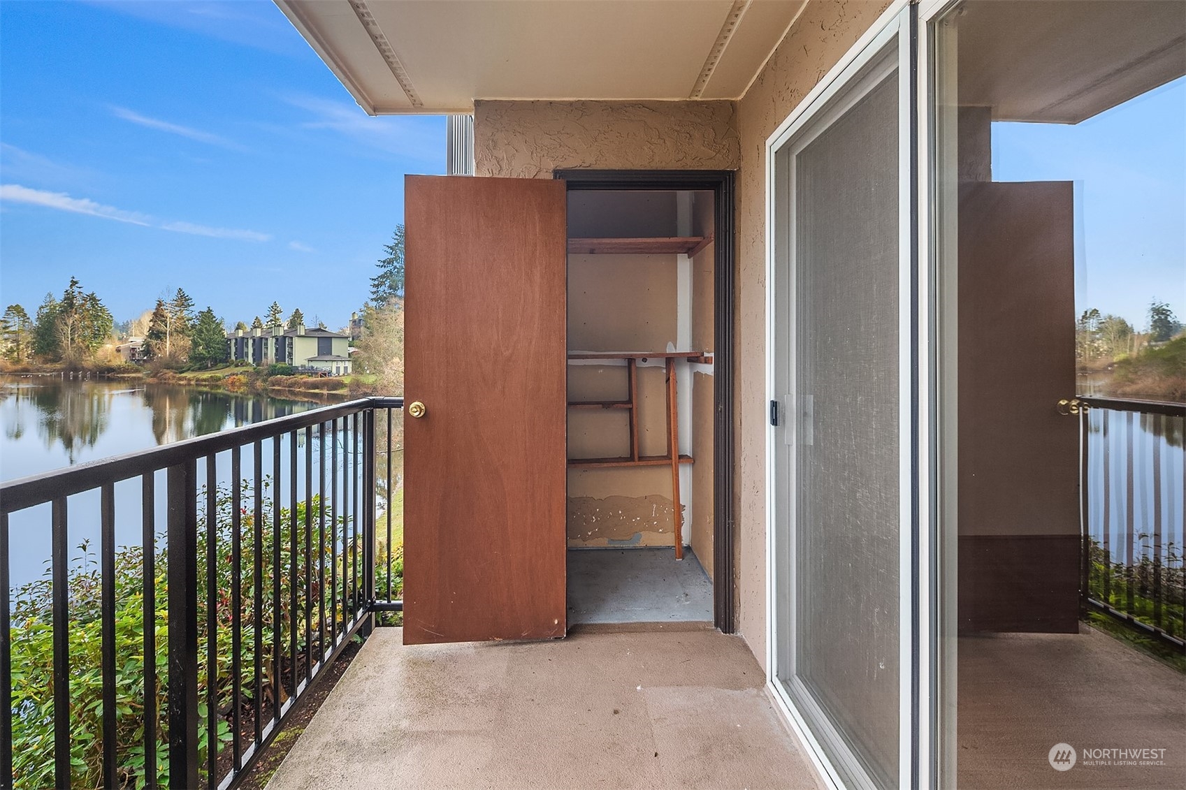 Storage closet on the covered deck.