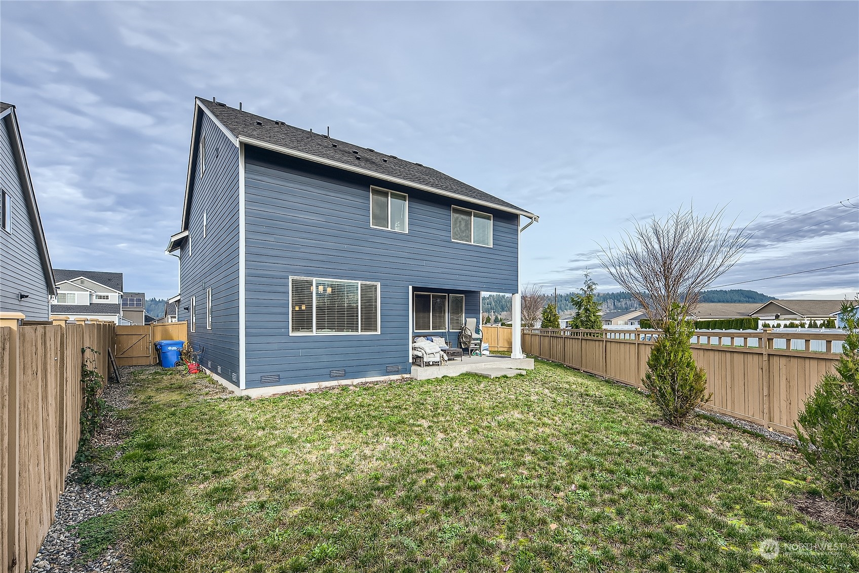 Backyard with territorial views of Mt. Rainier.