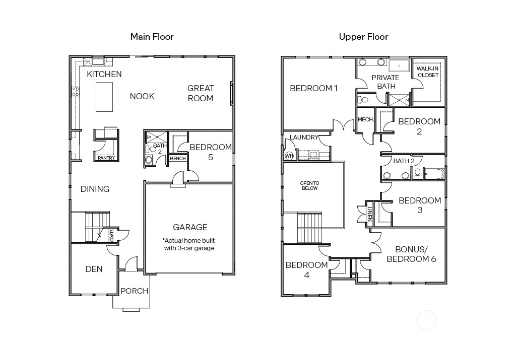 Brighton Floor Plan - Home Office & Guest Bedroom on Main Floor!