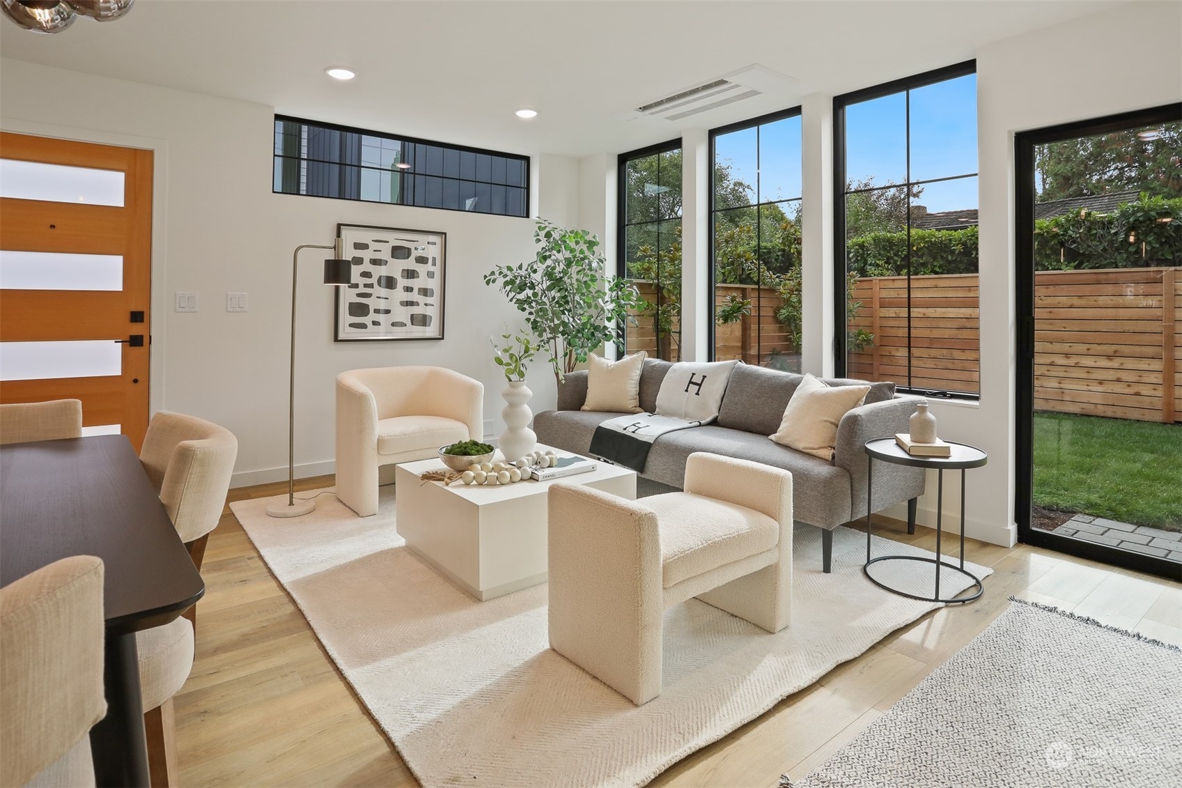 Cozy Living Room with Built-In Heating/Cooling, Big Higher-End Windows and Slider to Private, Spacious Backyard