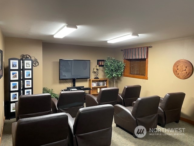 Theater area downstairs in clubhouse