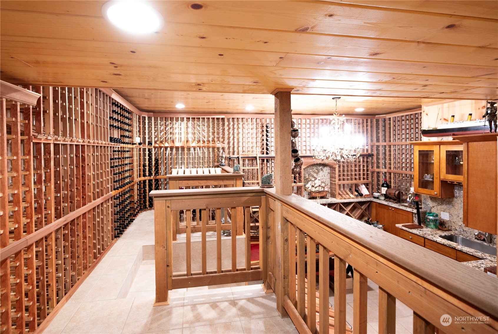 An impressive custom cellar with a capacity of over 2,000 bottles