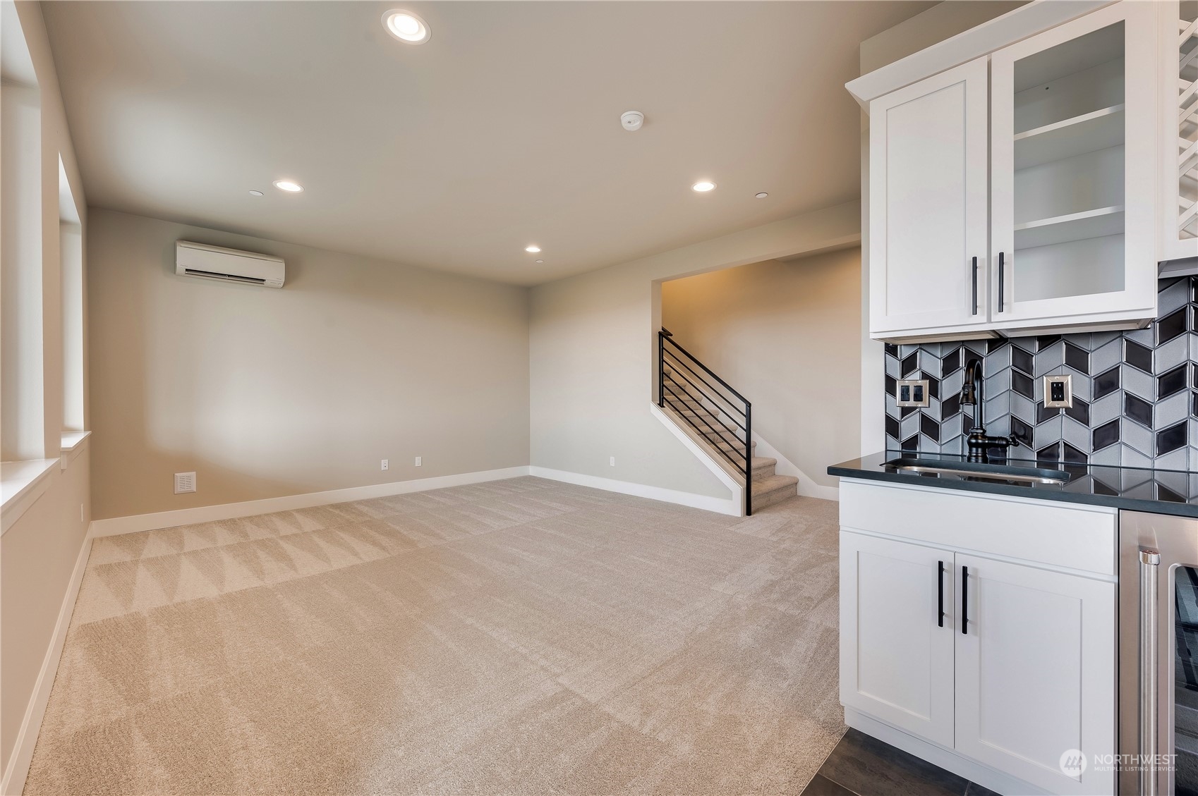 Basement Level Rec Room & Wet Bar