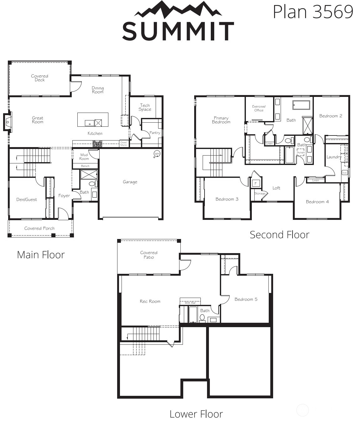 Plan 3569 floorplan rendering. Details may not be exact and are subject to change.