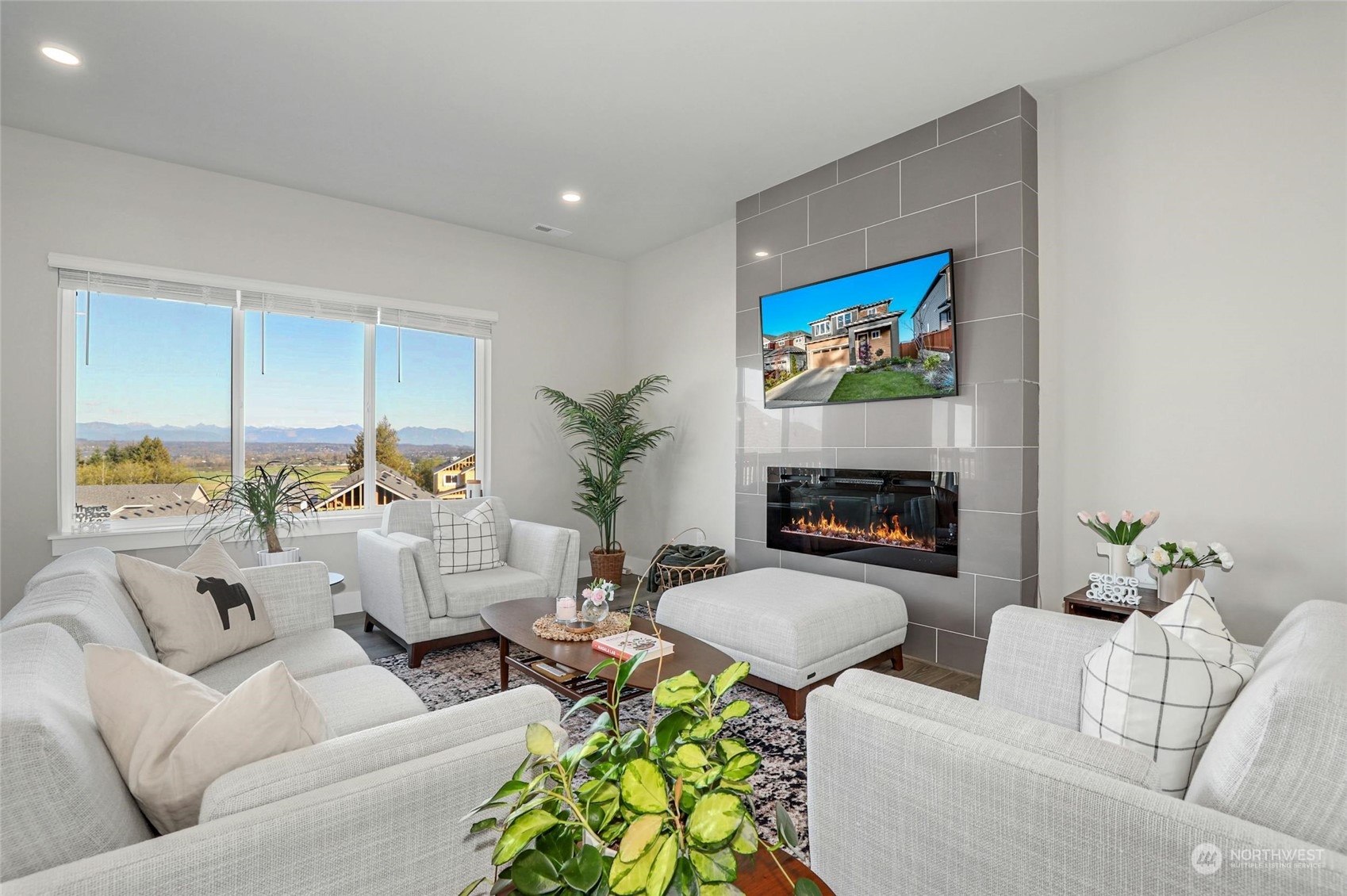 Lots of natural light in living area