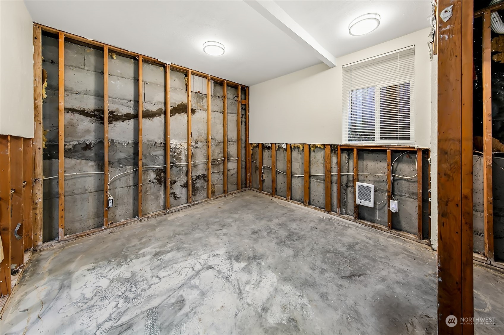 1 out of 2 bedrooms in the basement.