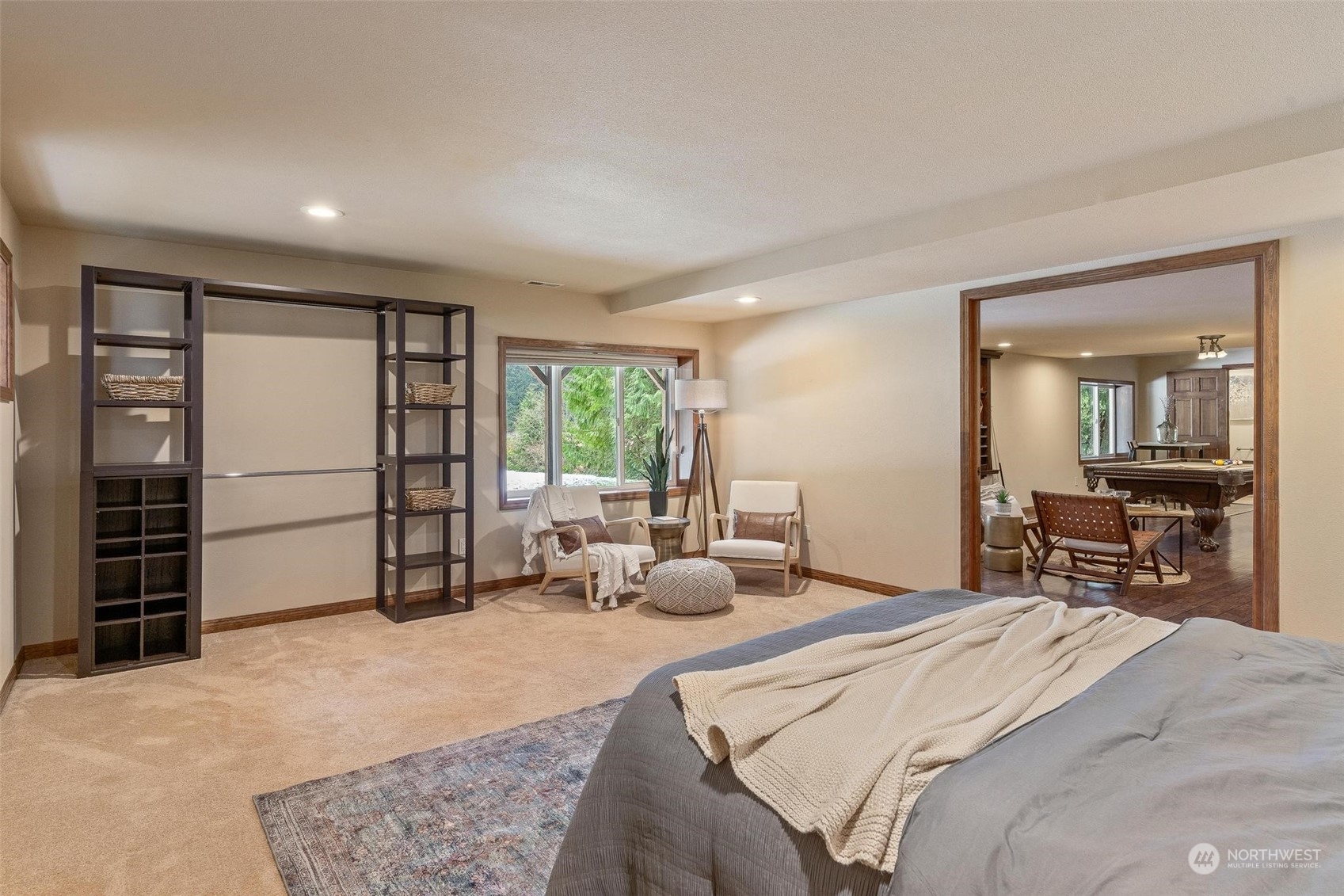 Bottom floor bedroom / Perfect for overnight guests or multi-generational living.