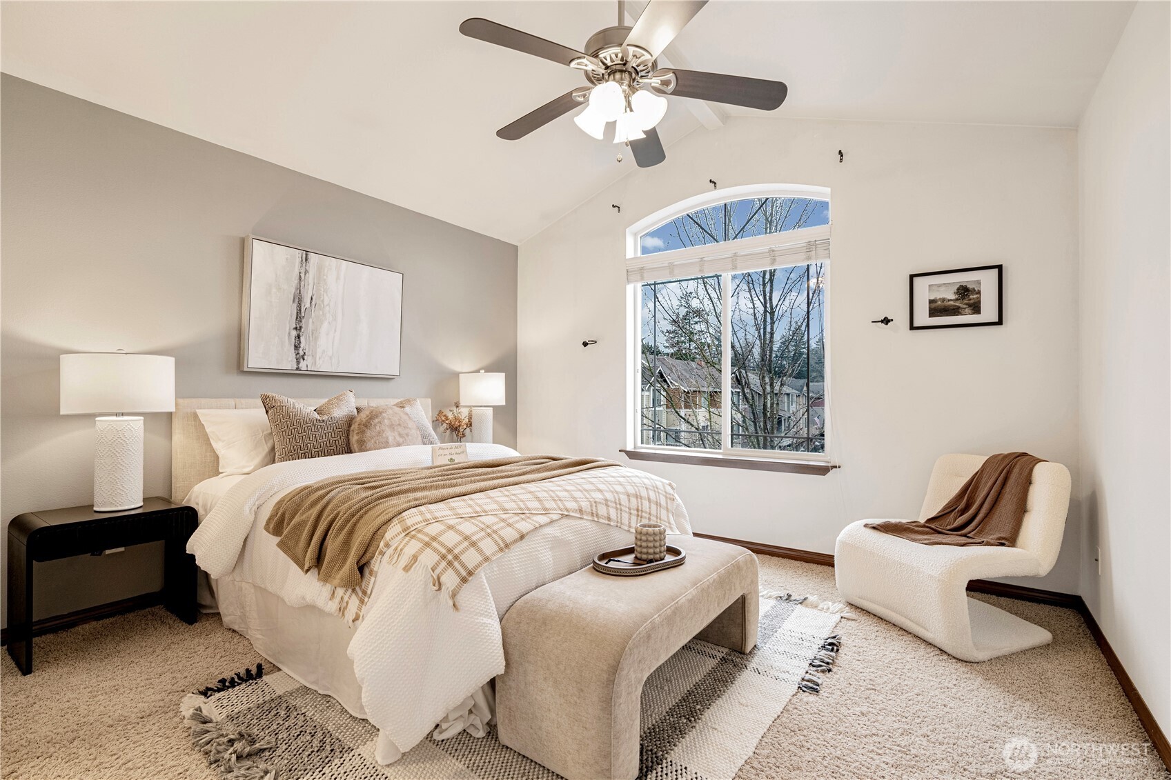 Master Bedroom with vaulted ceiling