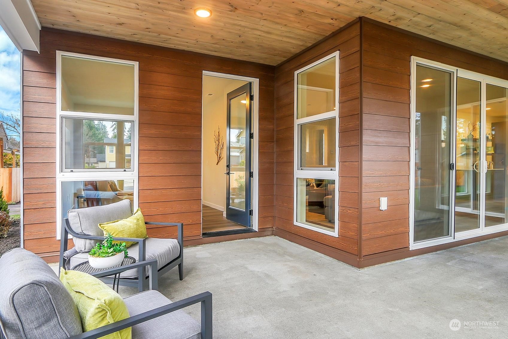 Just part of the outdoor living room. Note the access to the office.