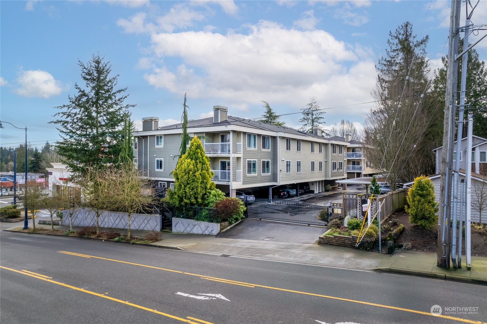 Secure parking lot with gated entry.