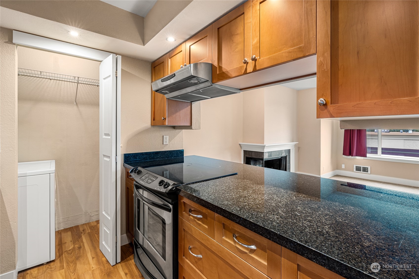 Utility   Washer and dryer off kitchen.