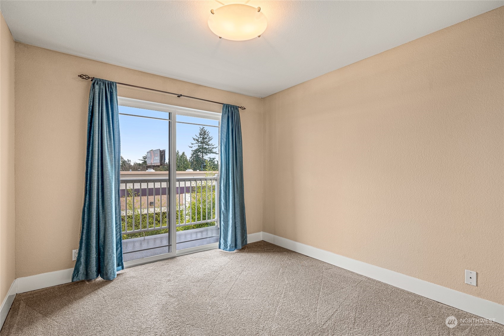 Bedroom opens onto deck.