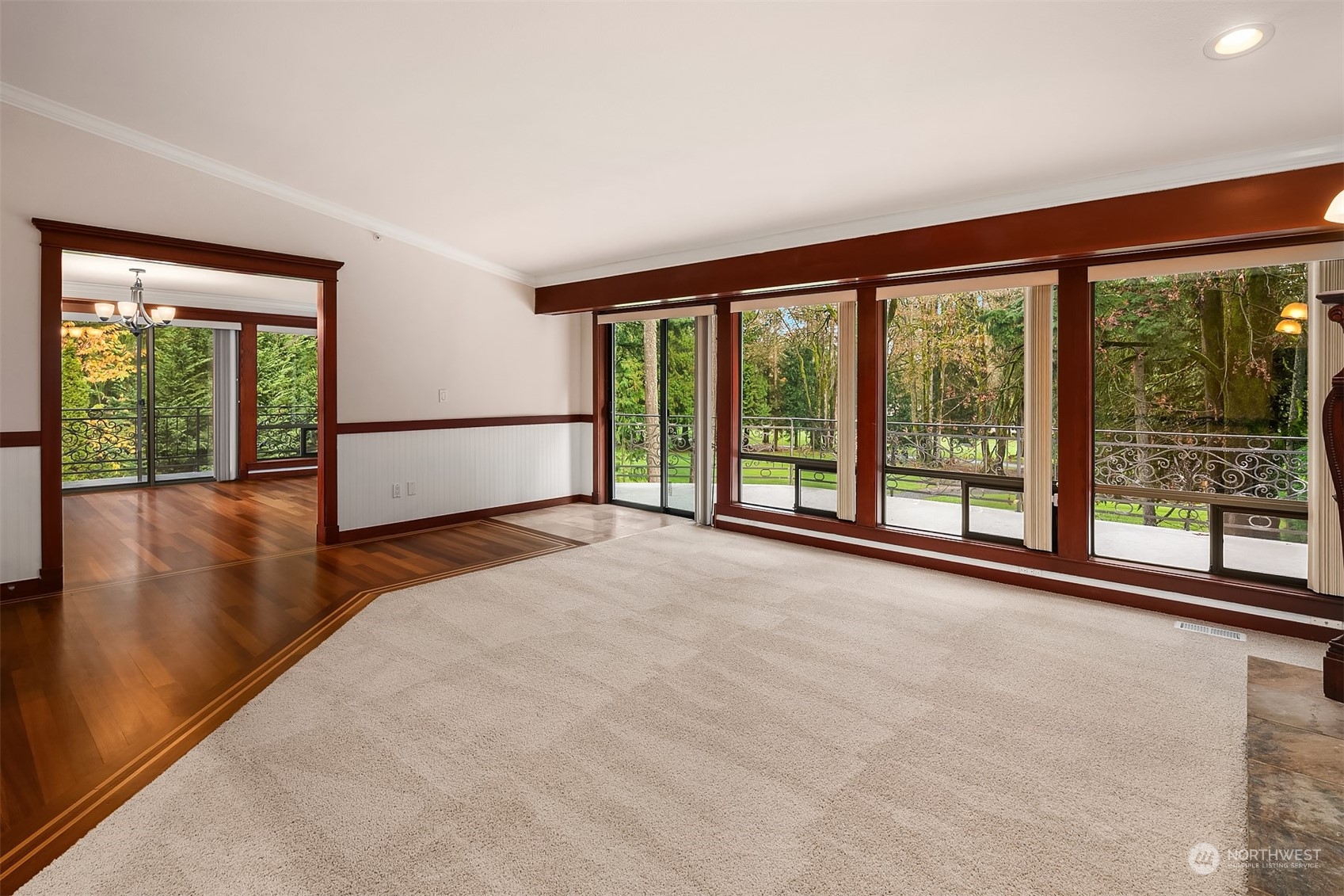 Formal Living Room loooking out to deck